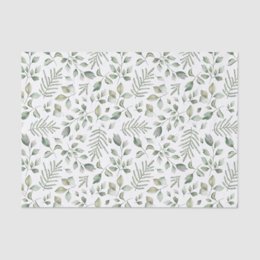 Rustige Waterverf Eucalyptus en patronen voor mest Tissuepapier (Voorkant)