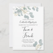 Rustige Waterverf Eucalyptus Engagement Party Kaart (Voorkant)