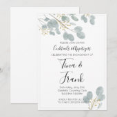 Rustige Waterverf Eucalyptus Engagement Party Kaart (Voorkant / Achterkant)