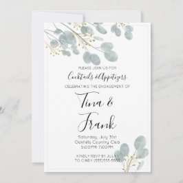 Rustige Waterverf Eucalyptus Engagement Party Kaart