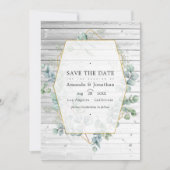 Rustige Waterverf Eucalyptus Geometric Wedding Save The Date (Voorkant)