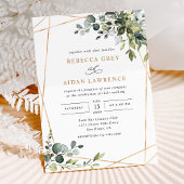 Rustige Waterverf Eucalyptus Greenery Gold Wedding Kaart