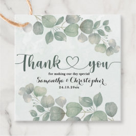 Rustige Waterverf Eucalyptus Greenery Hartelijk da Bedankjes Labels
