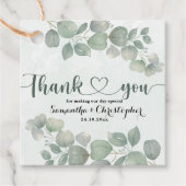 Rustige Waterverf Eucalyptus Greenery Hartelijk da Bedankjes Labels (Voorkant)