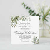 Rustige Waterverf Eucalyptus & Greenery Wedding Kaart (Staand voorkant)