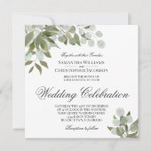Rustige Waterverf Eucalyptus & Greenery Wedding Kaart (Voorkant)