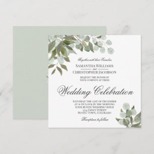 Rustige Waterverf Eucalyptus & Greenery Wedding Kaart