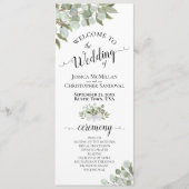 Rustige Waterverf Eucalyptus & Greenery Wedding Programmakaart (Voorkant)