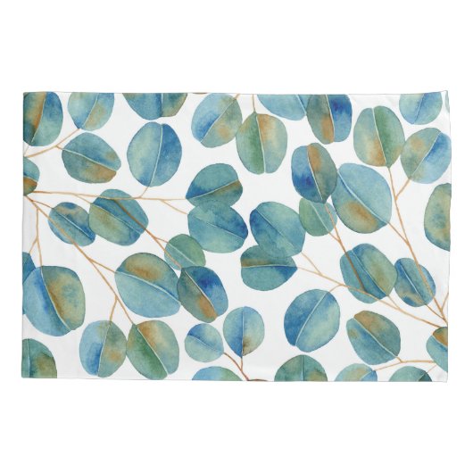 Rustige Waterverf Eucalyptus Leaves Pattern Kussensloop (Achterkant)