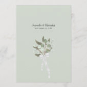 Rustige Waterverf Eucalyptus Leaves Sage Wedding Menu (Achterkant)