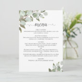 Rustige Waterverf Eucalyptus Leaves Sage Wedding Menu (Staand voorkant)