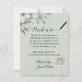 Rustige Waterverf Eucalyptus Leaves White Wedding Save The Date (Achterkant)