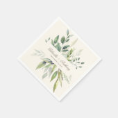 Rustige Waterverf Eucalyptus Neutrale bruiloft Servet (Hoek)