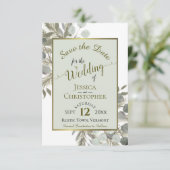 Rustige Waterverf Eucalyptus & Pine Sage Wedding Save The Date (Staand voorkant)