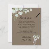 Rustige Waterverf Eucalyptus springt met tan Weddi Save The Date (Achterkant)
