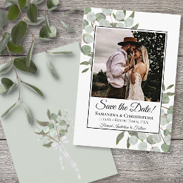 Rustige Waterverf Eucalyptus Square Photo Weddensc Save The Date