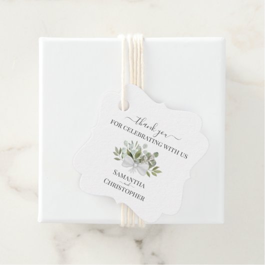 Rustige Waterverf Eucalyptus Weddenschap Hartelijk Bedankjes Labels (In situ)
