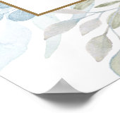 Rustige Waterverf Eucalyptus Weddenschap Welkom Poster (Hoek)