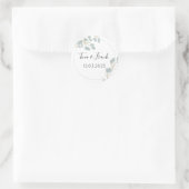 Rustige Waterverf Eucalyptus Wedding Ronde Sticker