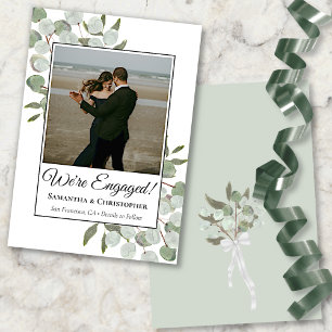 Rustige Waterverf Eucalyptus Wedding Verloving Aankondiging