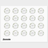 Rustige Waterverf Eucalyptus Wreath Wedding Ronde Sticker (Vel)