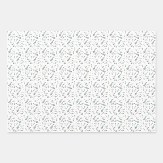 Rustige Waterverf Eucalyptusbladeren Inpakpapier Vel (Voorkant 3)