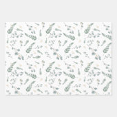 Rustige Waterverf Eucalyptusbladeren Inpakpapier Vel (Voorkant)