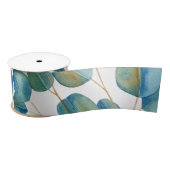 Rustige Waterverf Eucalyptusbladeren  Satijnen Lint (Spoel)