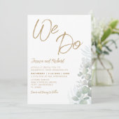 Rustige Waterverf Eucalyputus Sage Green Wedding Kaart (Staand voorkant)