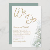 Rustige Waterverf Eucalyputus Sage Green Wedding Kaart (Voorkant / Achterkant)