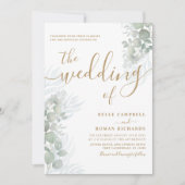 Rustige Waterverf Eucalyputus Sage Green Wedding Kaart (Voorkant)