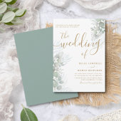Rustige Waterverf Eucalyputus Sage Green Wedding Kaart