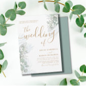 Rustige Waterverf Eucalyputus Sage Green Wedding Kaart