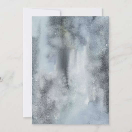 Rustige Waterverf Evergreen Mountain Wedding Invit Kaart (Achterkant)