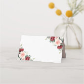 Rustige Waterverf Floral Blank Folded Place Card Plaatskaartje (Voorkant)