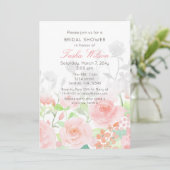 Rustige Waterverf Floral Blush Vrijgezellenfeest Kaart (Staand voorkant)