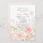 Rustige Waterverf Floral Blush Vrijgezellenfeest Kaart (Voorkant / Achterkant)