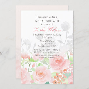 Rustige Waterverf Floral Blush Vrijgezellenfeest Kaart