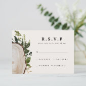 Rustige waterverf floral bruiloft R.S.V.P. RSVP Kaartje (Staand voorkant)