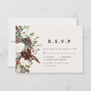 Rustige waterverf floral bruiloft R.S.V.P. RSVP Kaartje