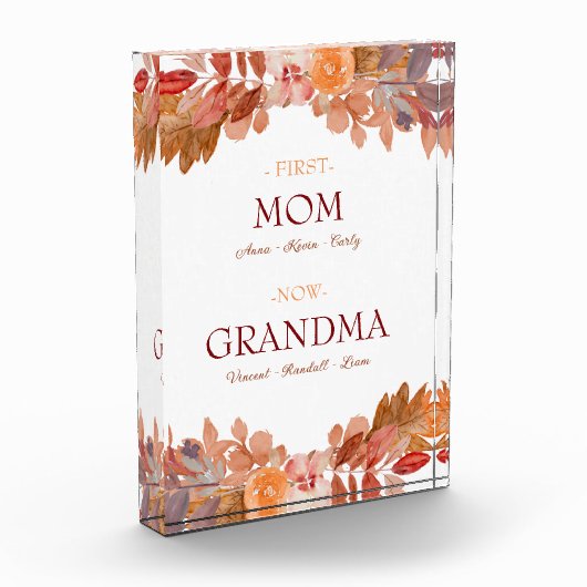 Rustige Waterverf Floral Custom Grandma Fotoblokken (Links)