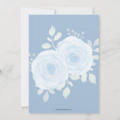 Rustige Waterverf Floral Dusty Blue Vrijgezellenfe Kaart (Achterkant)