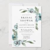 Rustige Waterverf Floral Dusty Blue Vrijgezellenfe Kaart (Voorkant)