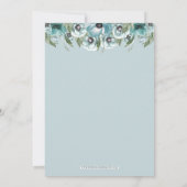 Rustige Waterverf Floral Dusty Blue Vrijgezellenfe Kaart (Achterkant)