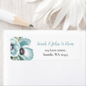 Rustige Waterverf Floral Dusty Blue Wedding Etiket (Insitu)