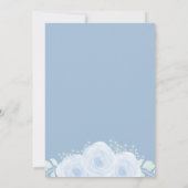 Rustige Waterverf Floral Dusty Blue Wedding Kaart (Achterkant)