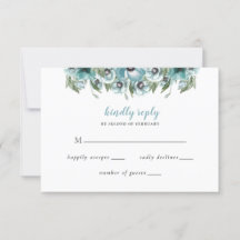 Rustige Waterverf Floral Dusty Blue Wedding