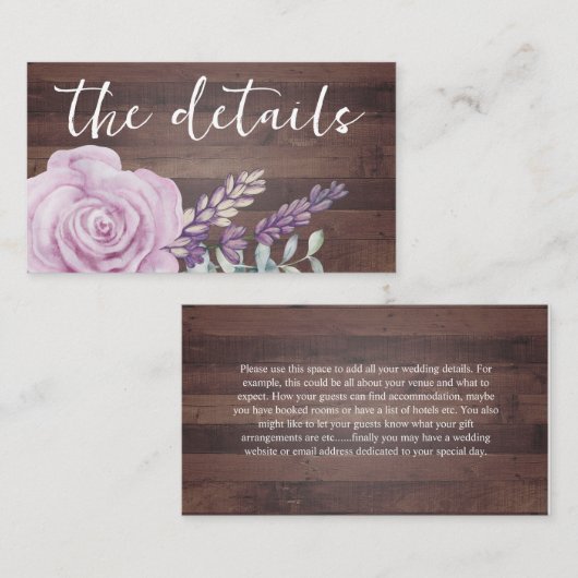 Rustige Waterverf Floral & Eucalyptus Wedding Informatiekaartje (Voorkant / Achterkant)