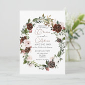 Rustige Waterverf Floral Geometric Wedding Kaart (Staand voorkant)