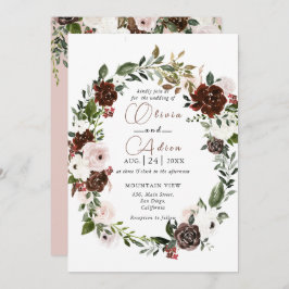 Rustige Waterverf Floral Geometric Wedding Kaart